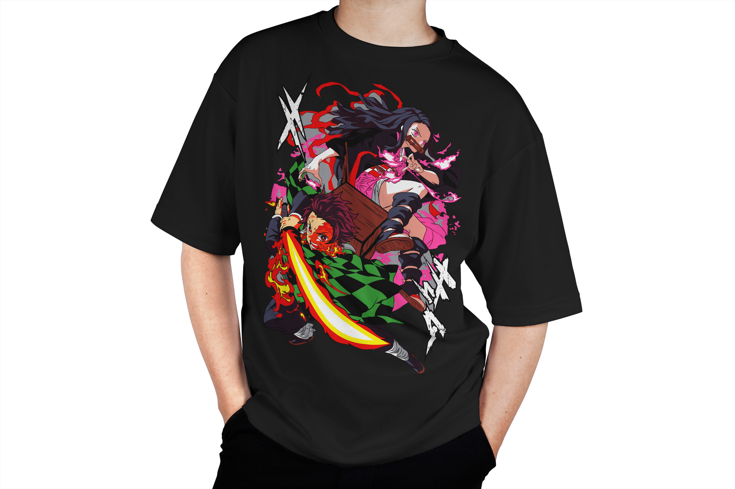 Tanjiro & Nezuko Style Tee