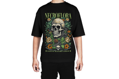 Necroflora Death Blooms Gothic Skull Tee