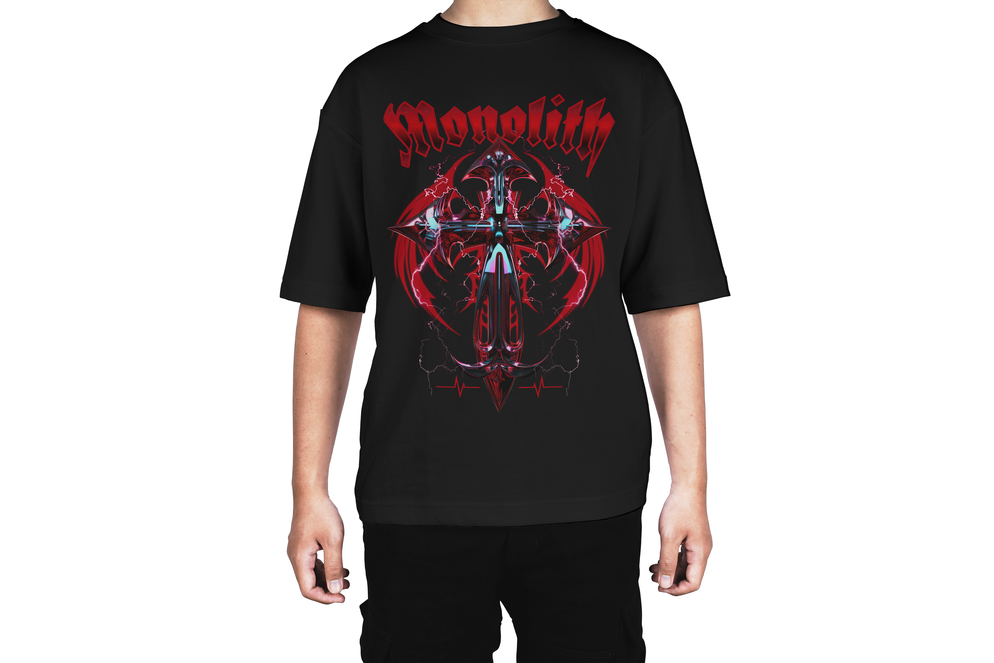 Monolith Cross Dark Red Tee