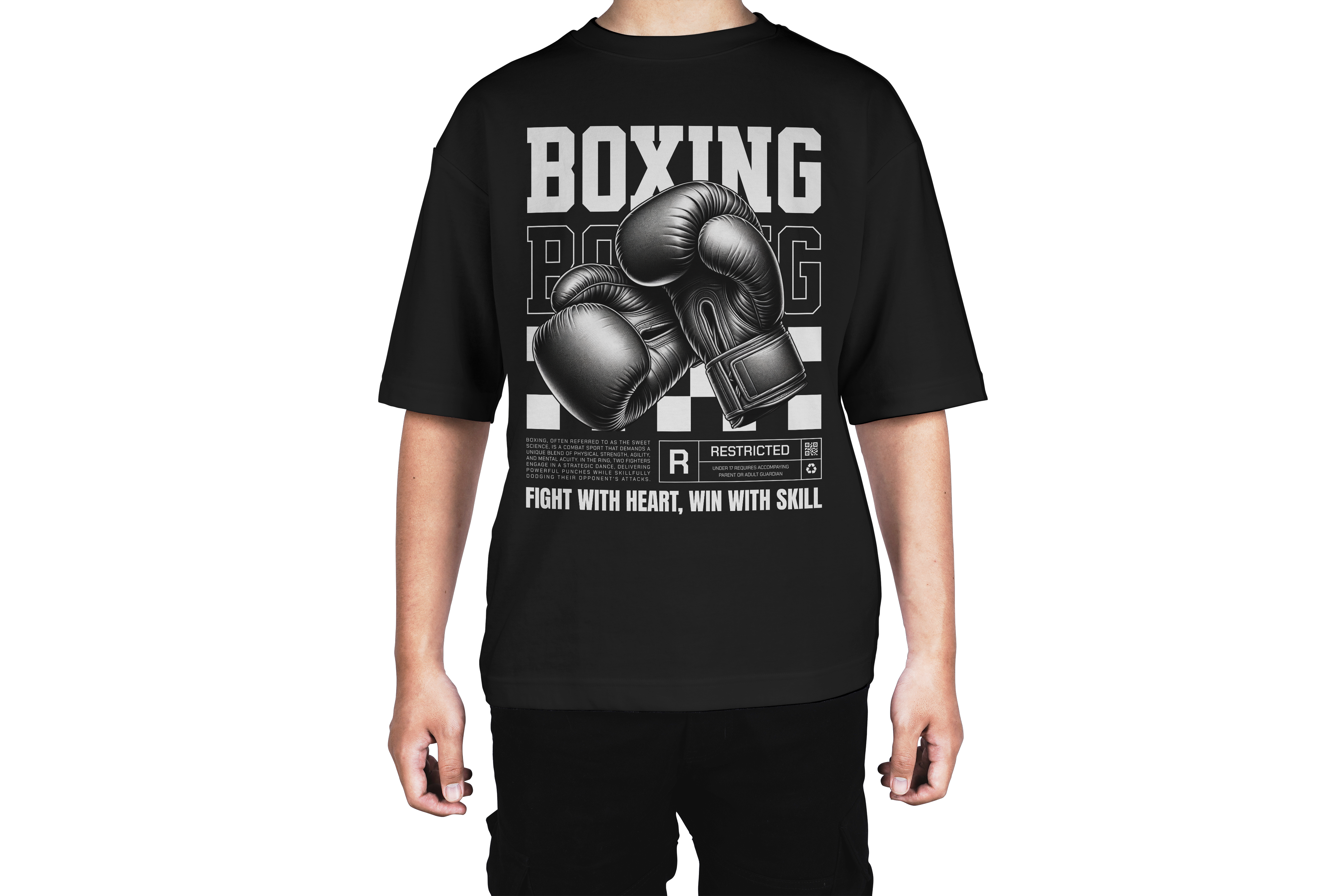 Boxing Fight with Heart, Win with Skill Tee