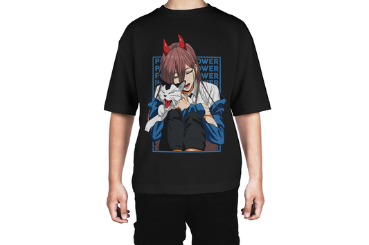 Power & Meowy Blue Tee