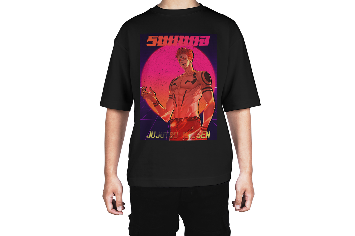 Retro Neon Sukuna Anime Tee