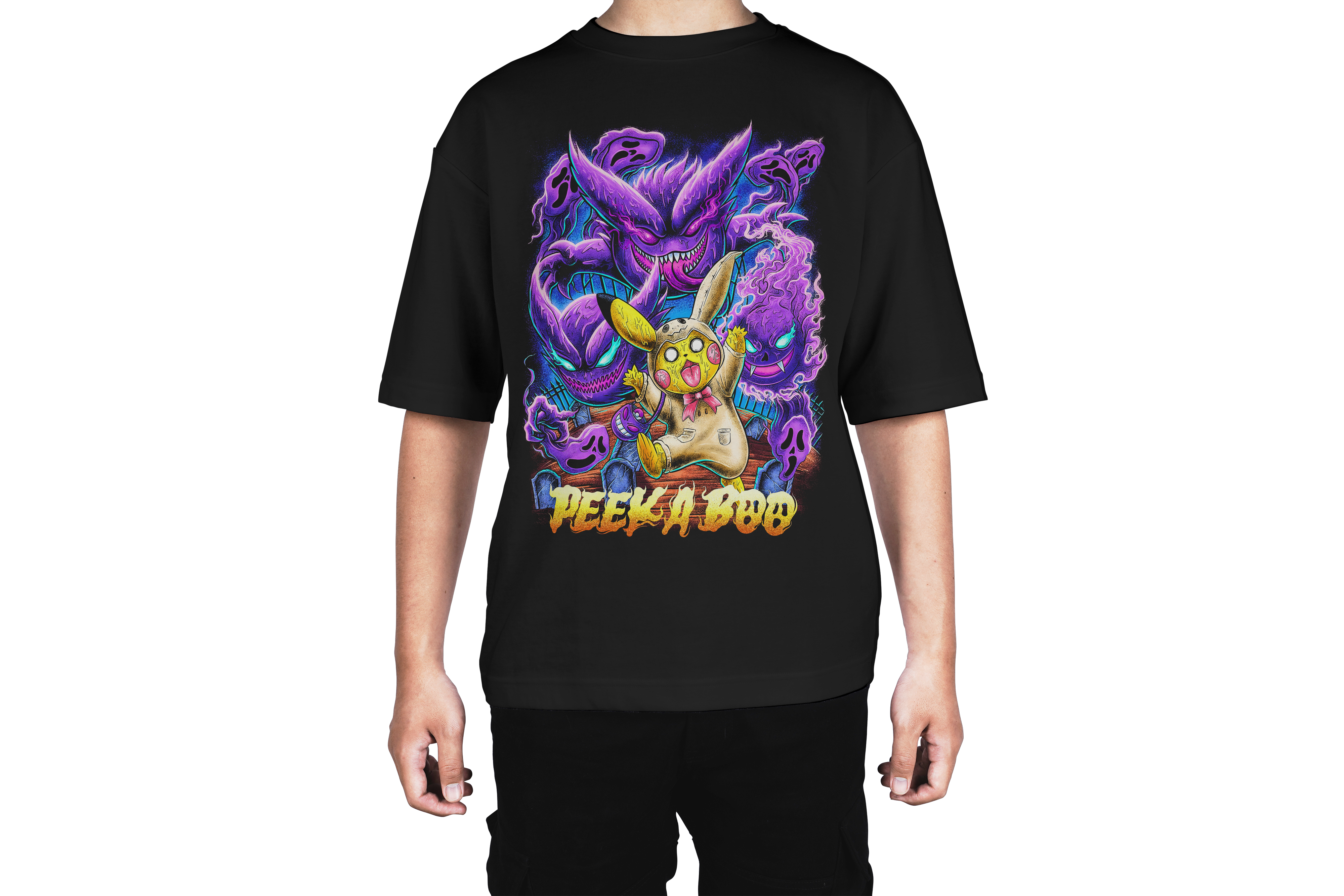 Gengar and Pikachu Ghostly Fun Tee