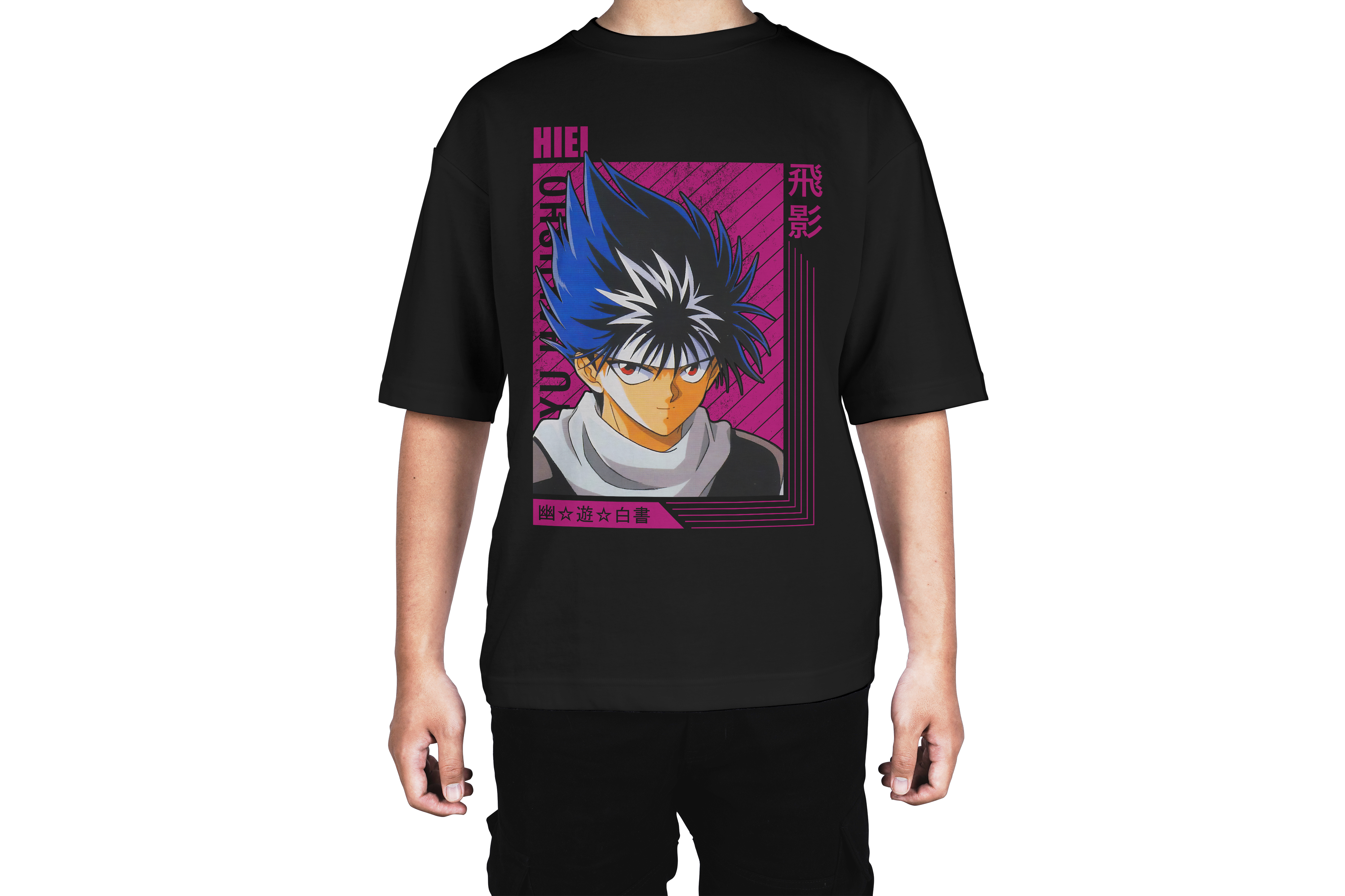 Hiei Yu Yu Hakusho Neon Retro Tee