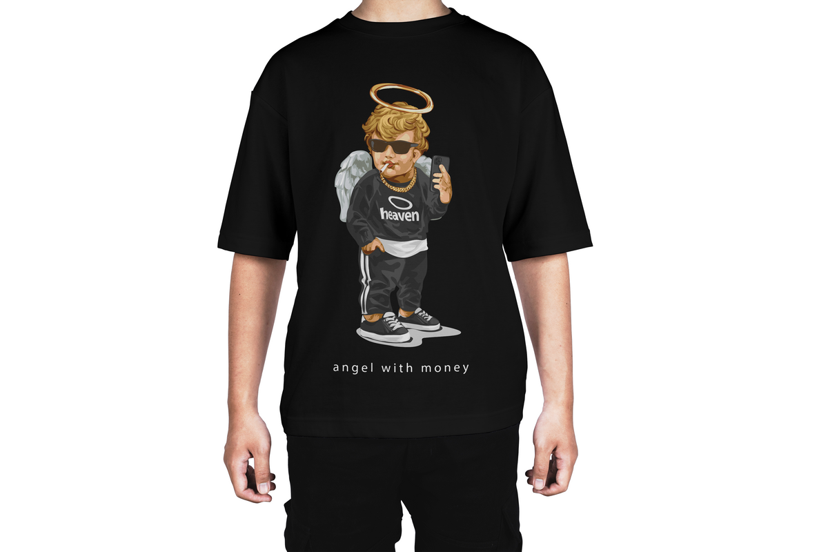 Angel with Money Heaven Streetwear Tee