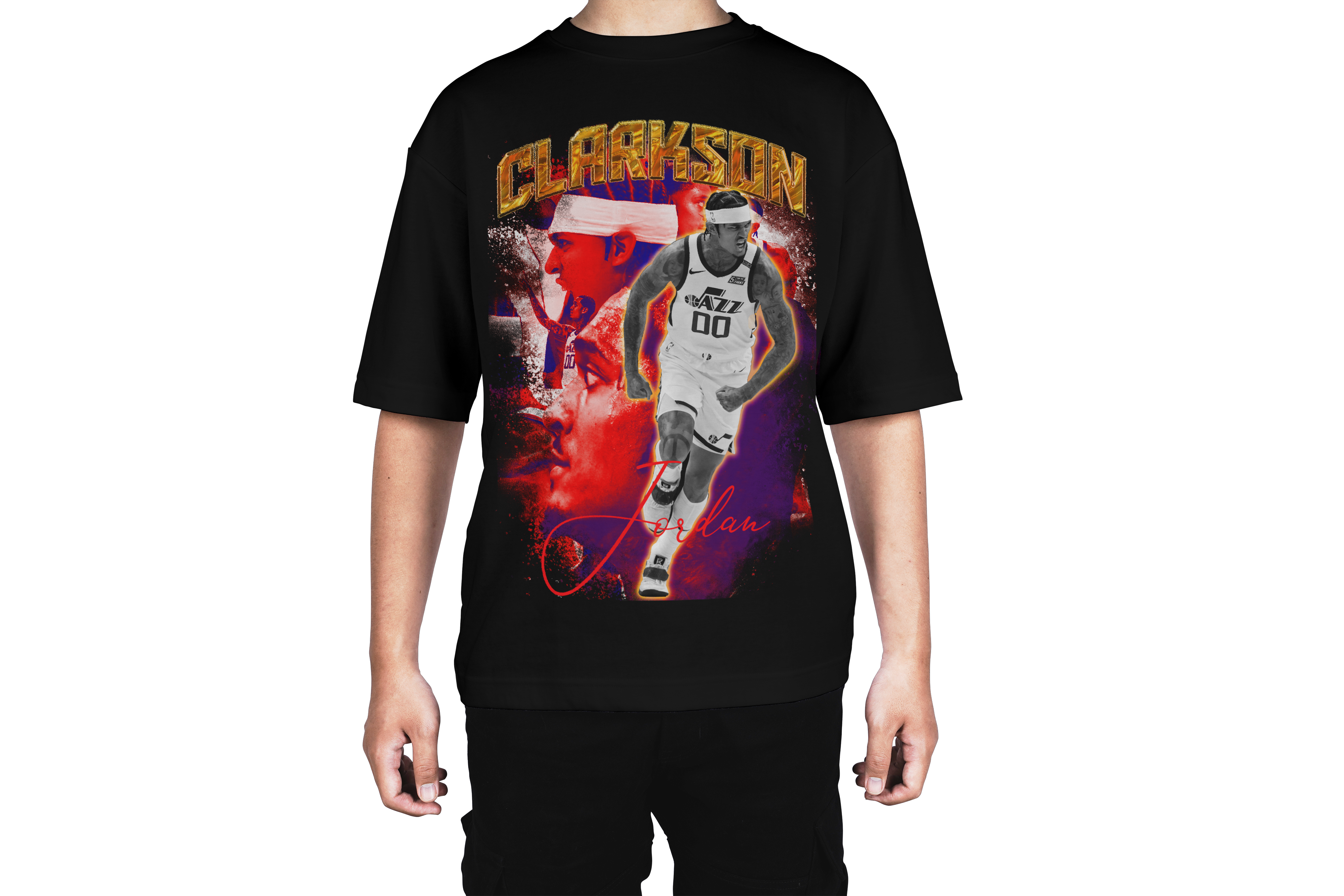 Jordan Clarkson 00 Utah Jazz Fire Tee