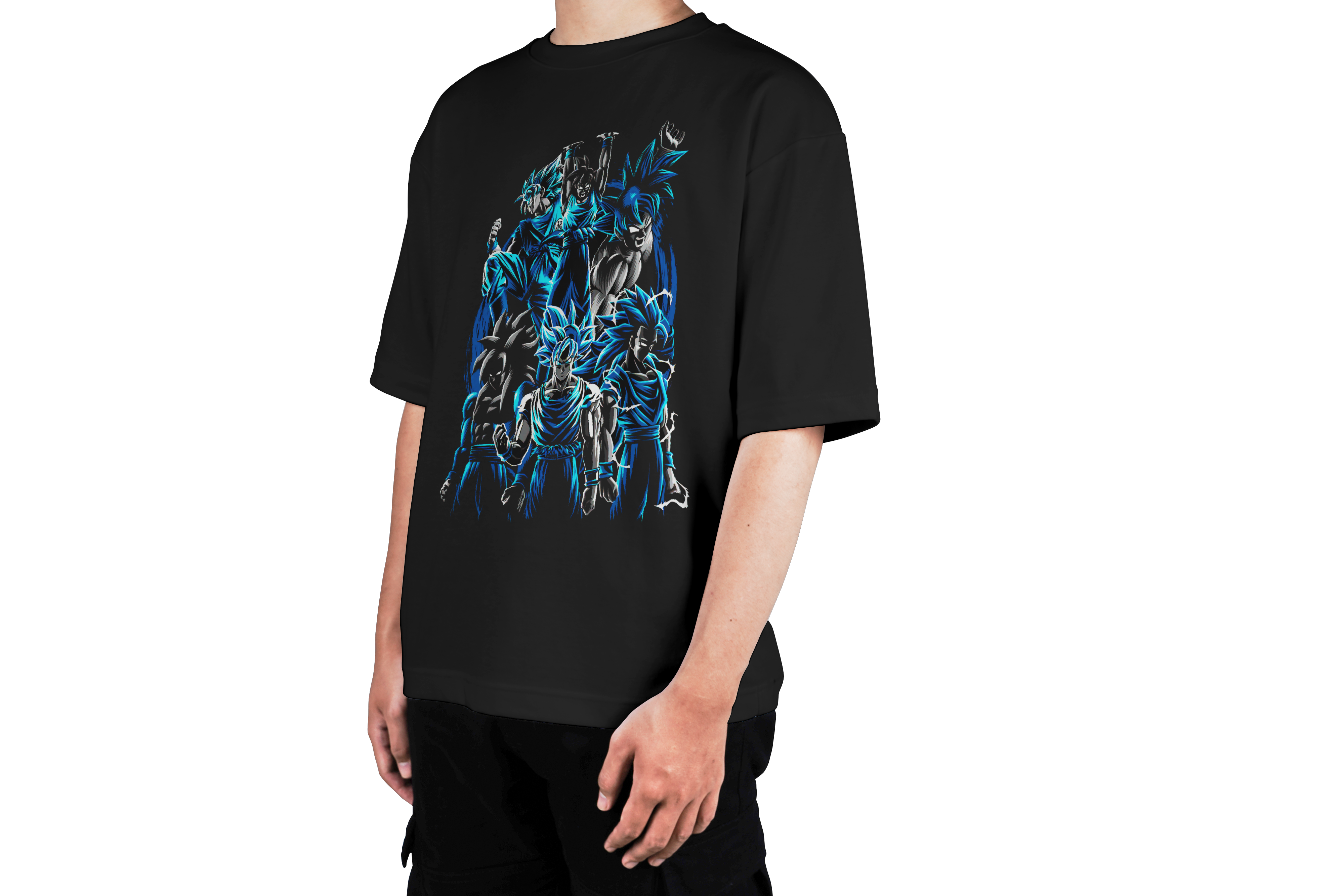 Goku Evolution Black & Blue Tee
