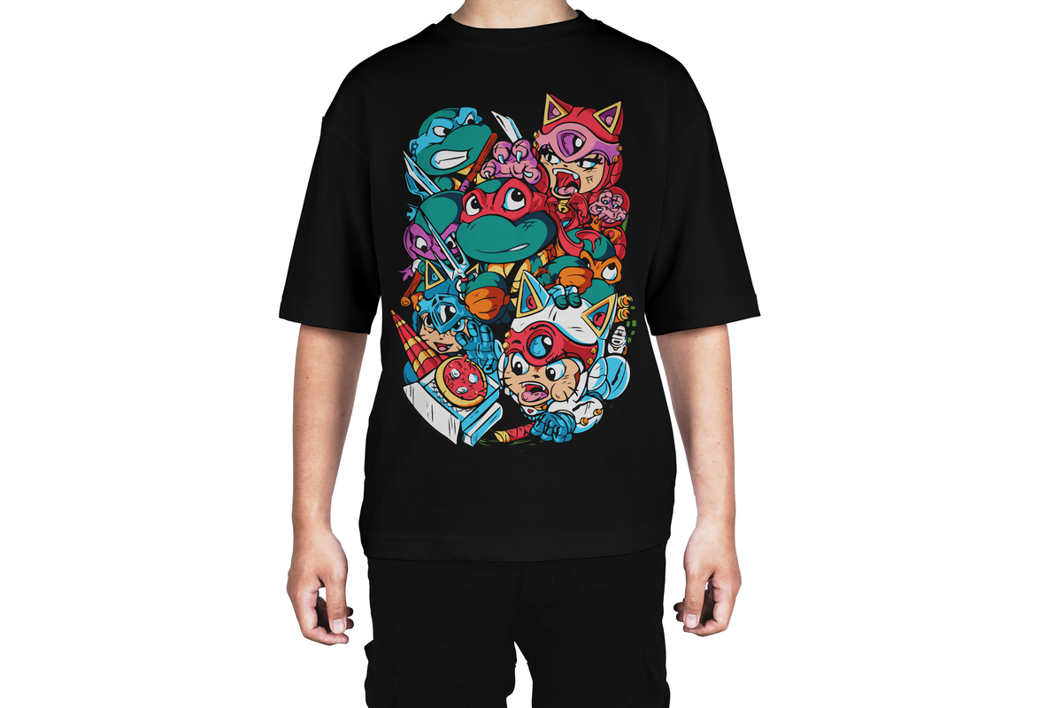 Game Squad 90s  Retro Cartoon Heroes Tee