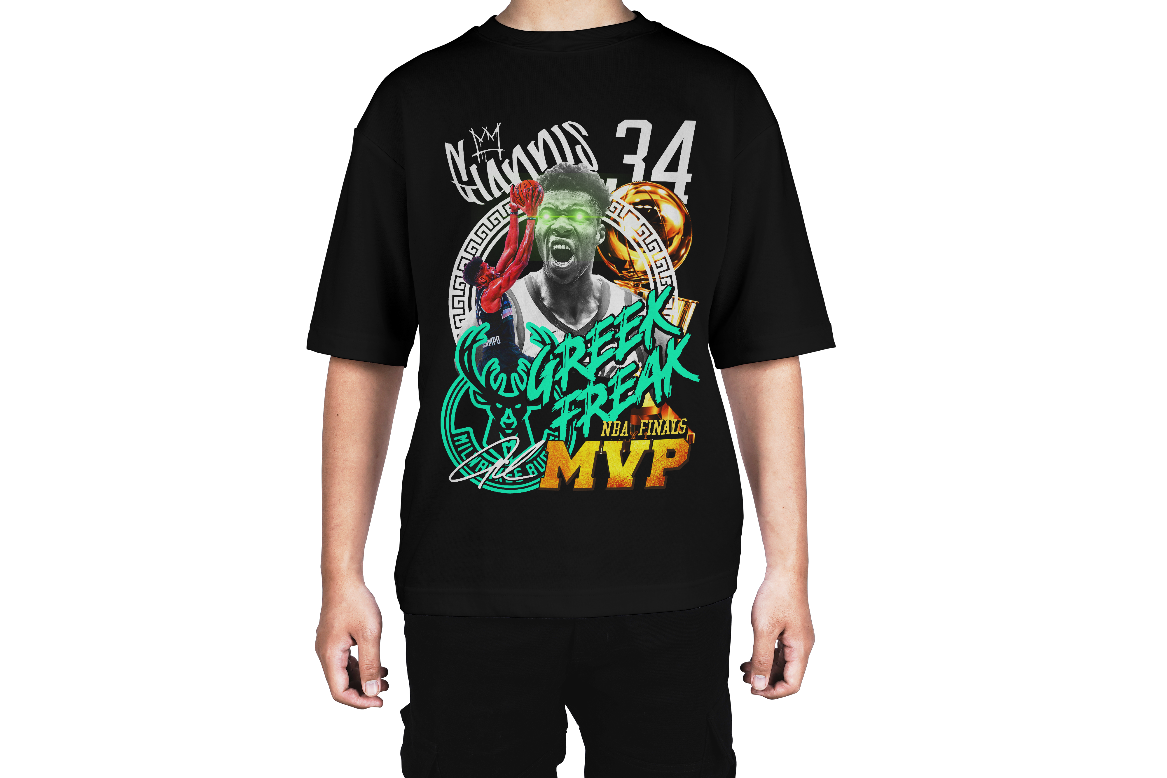 Giannis Antetokounmpo 34 Greek Freak MVP Tee