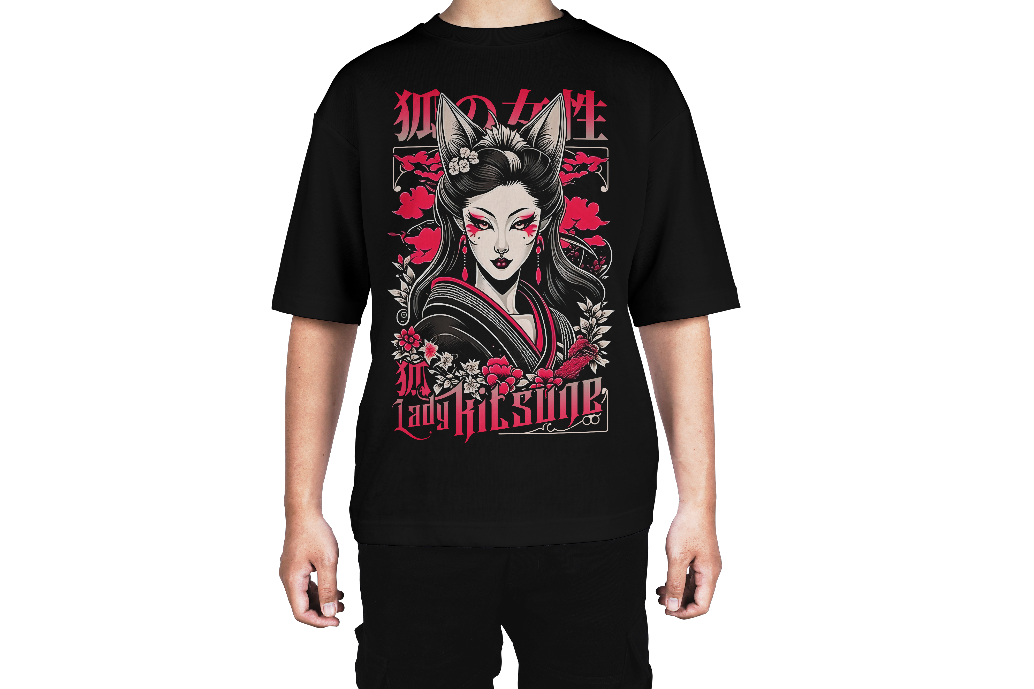 Lady Kitsune Japanese Art Tee