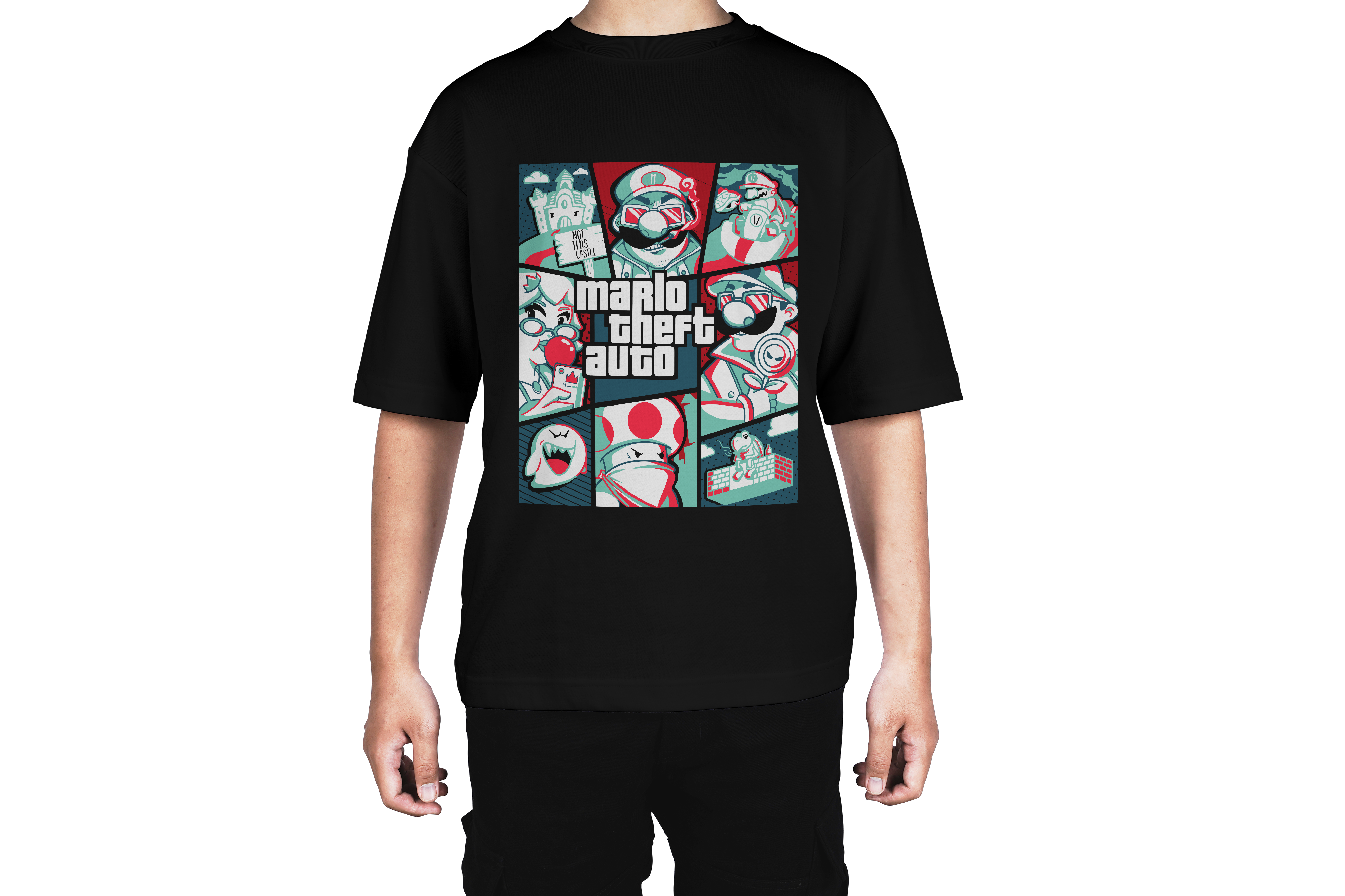 Mario & Friends in GTA Mode Tee