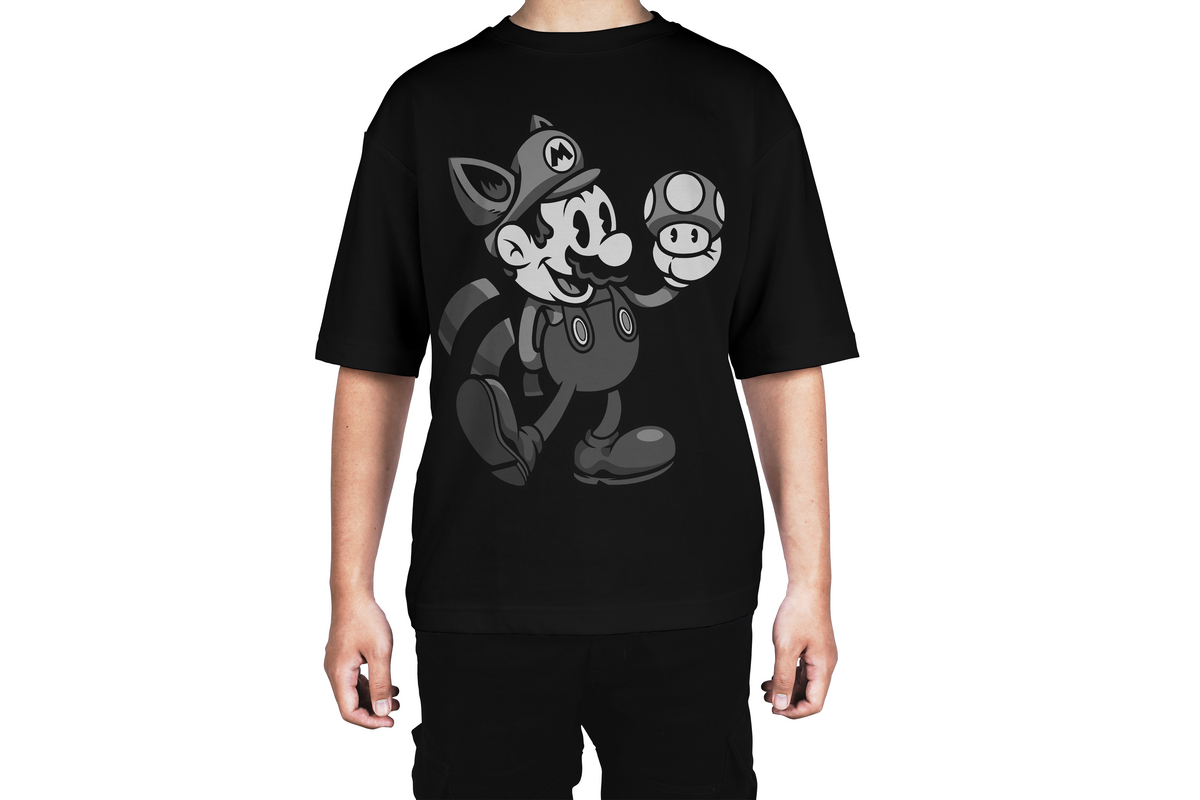 Cartoon Mario Raccoon Tee