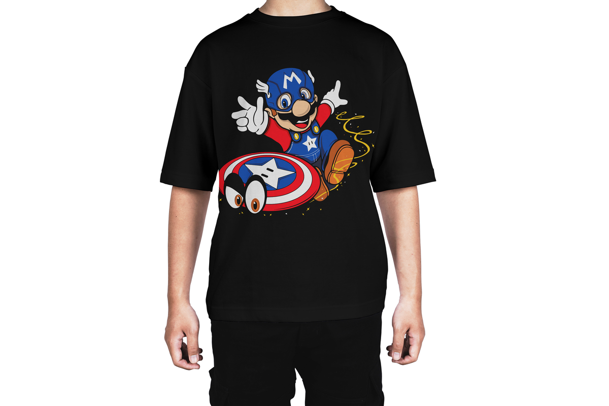 Super Mario Captain America Tee