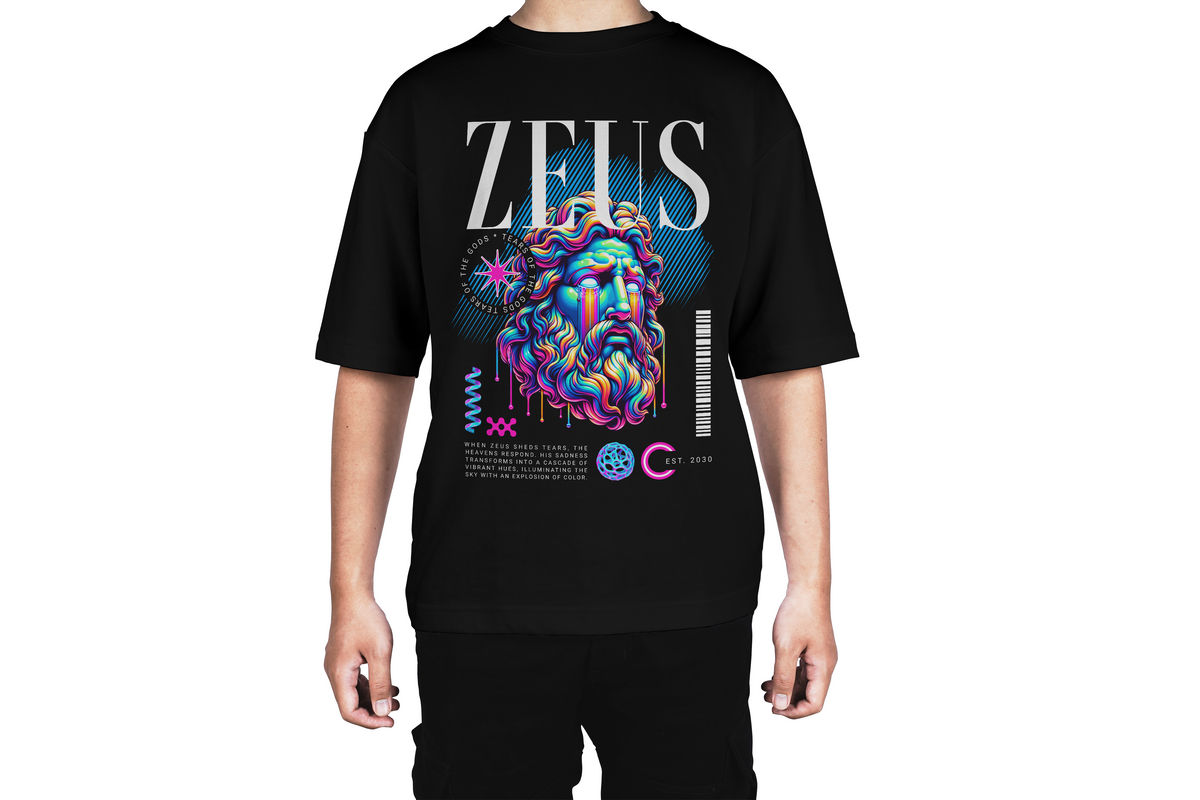 Neon Zeus Tears of the Gods Greek Mythology Tee
