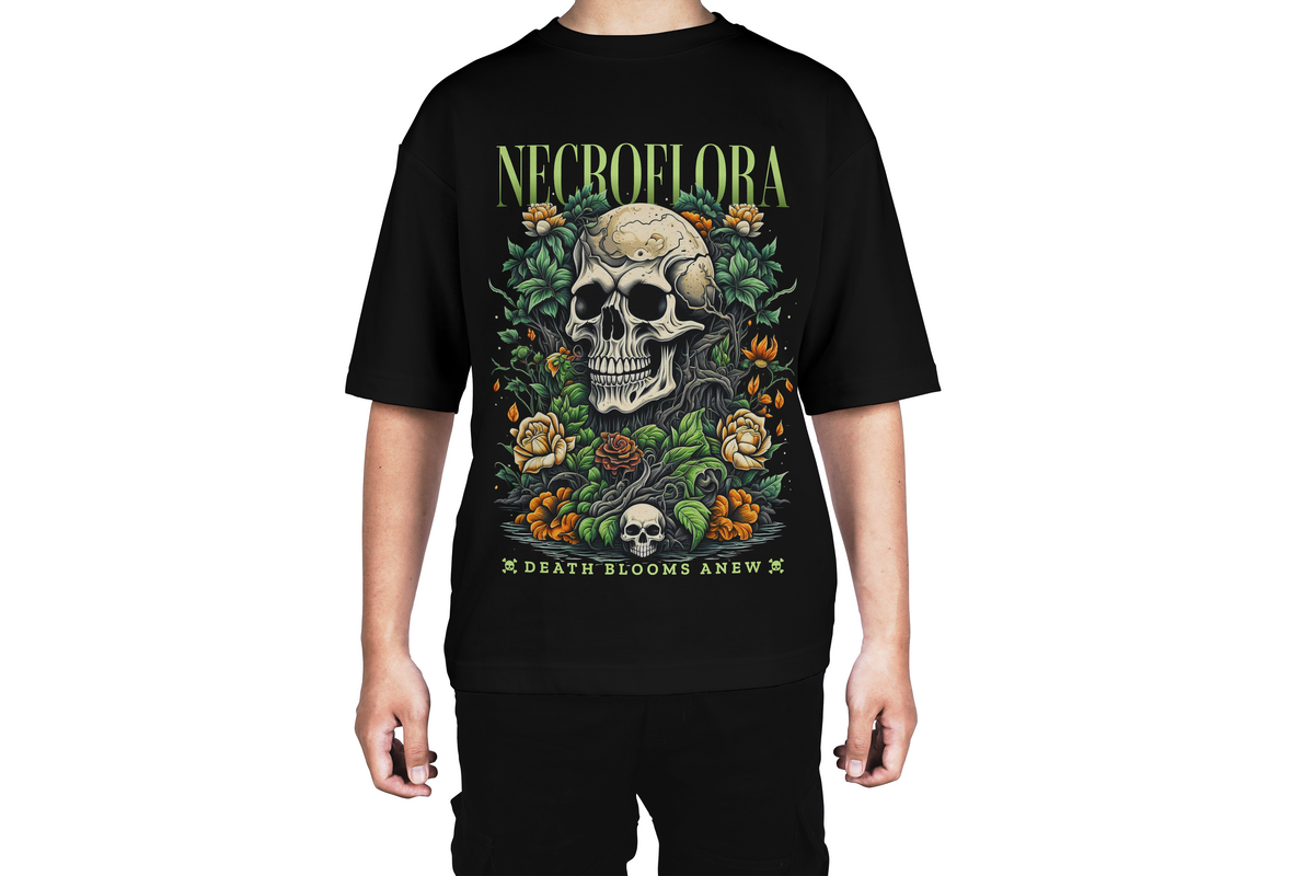 Necroflora Death Blooms Gothic Skull Tee