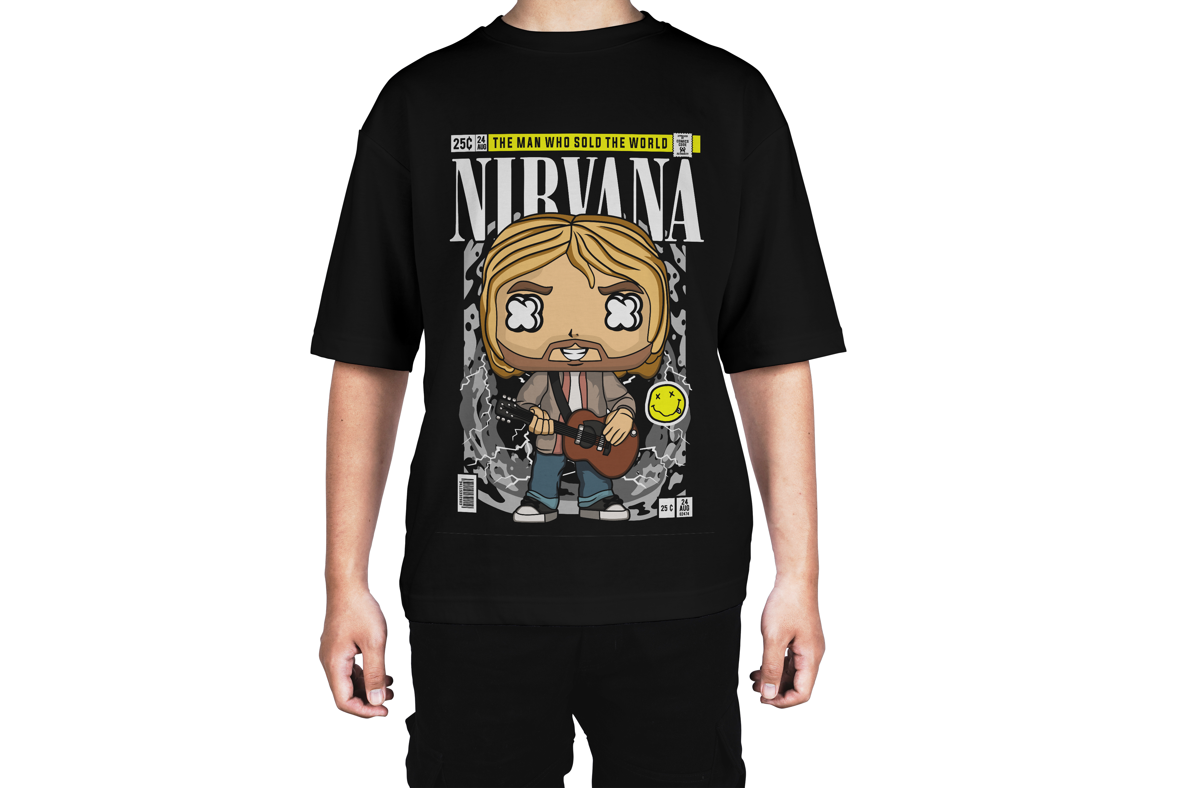 Nirvana Kurt Cobain Cartoon Tee