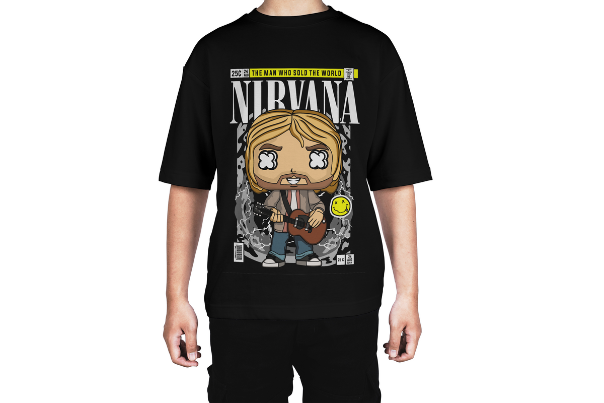 Nirvana Kurt Cobain Cartoon Tee