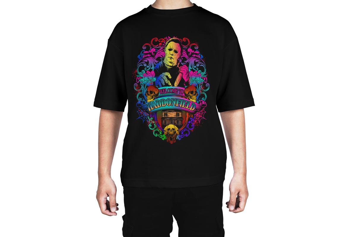 Haddonfield Slasher Neon Horror Tee