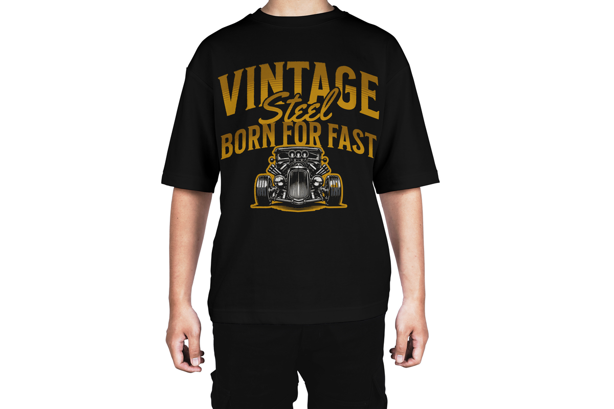VINTAGE Steel BORN FOR FAST Tee