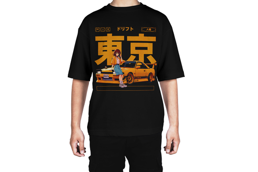 Yellow & Black Drift Car  Style Tee