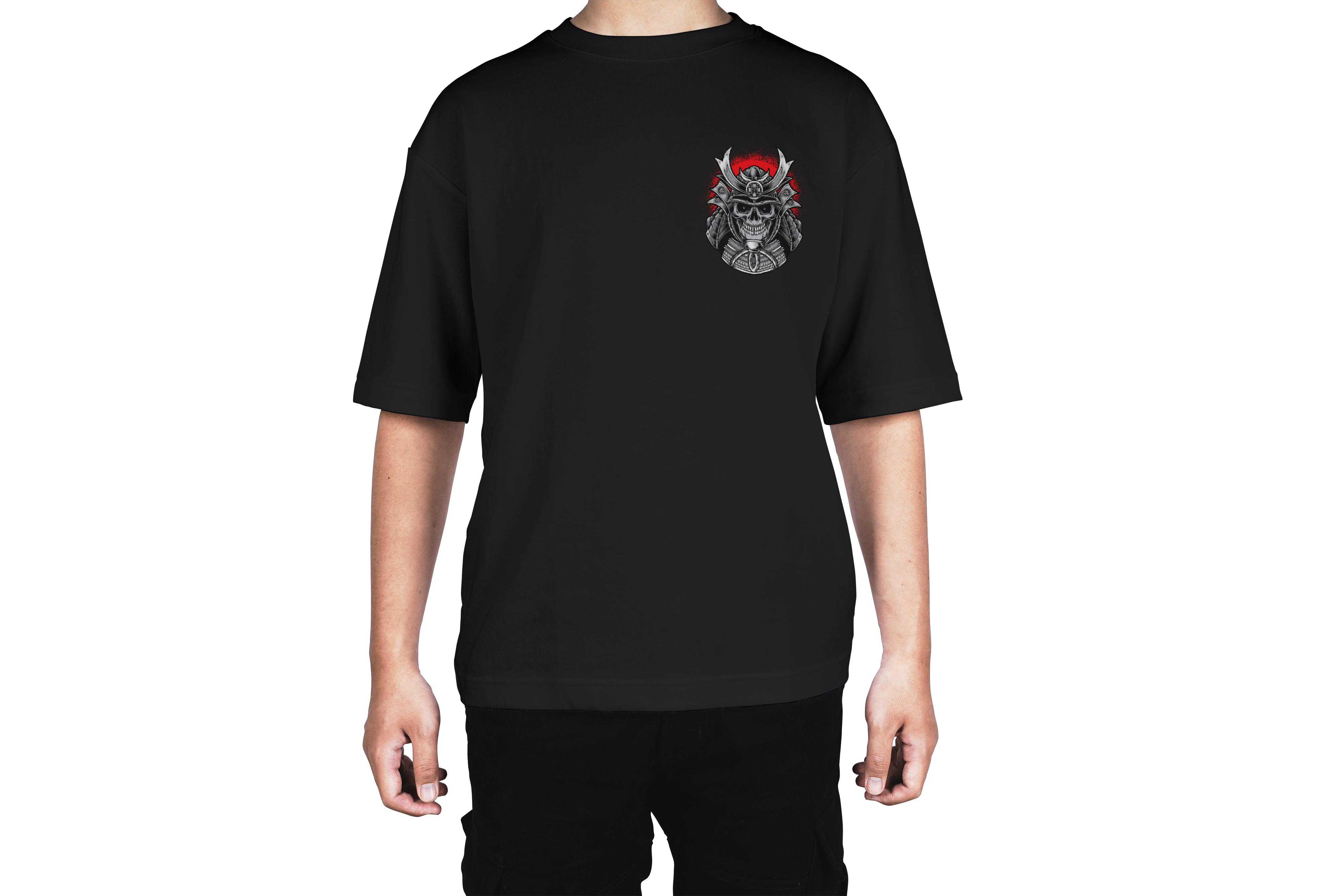 Samurai Skull Warrior Black Tee